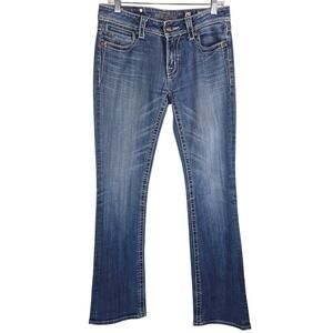 Miss Me Fleur De Lis Whiskering Boot Cut Women's Jeans 30
